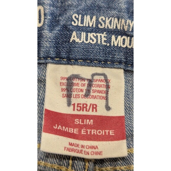 Mossimo Juniors Jeans Slim Skinny 15R Low Rise, Frayed Hem, Vintage, Thrashed - Picture 5 of 11